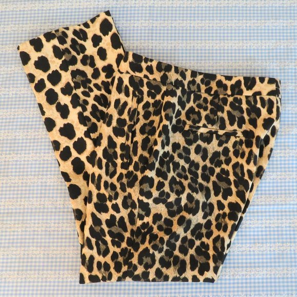 Zara Pants - Zara Basic Beige Leopard Trousers M